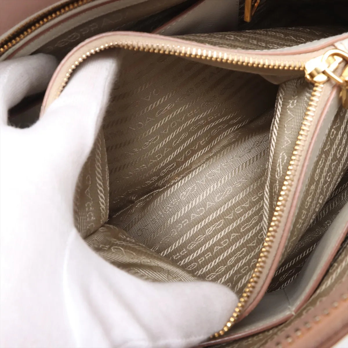 Prada Saffiano Lux Leather Two-tone Handbag Pink x White