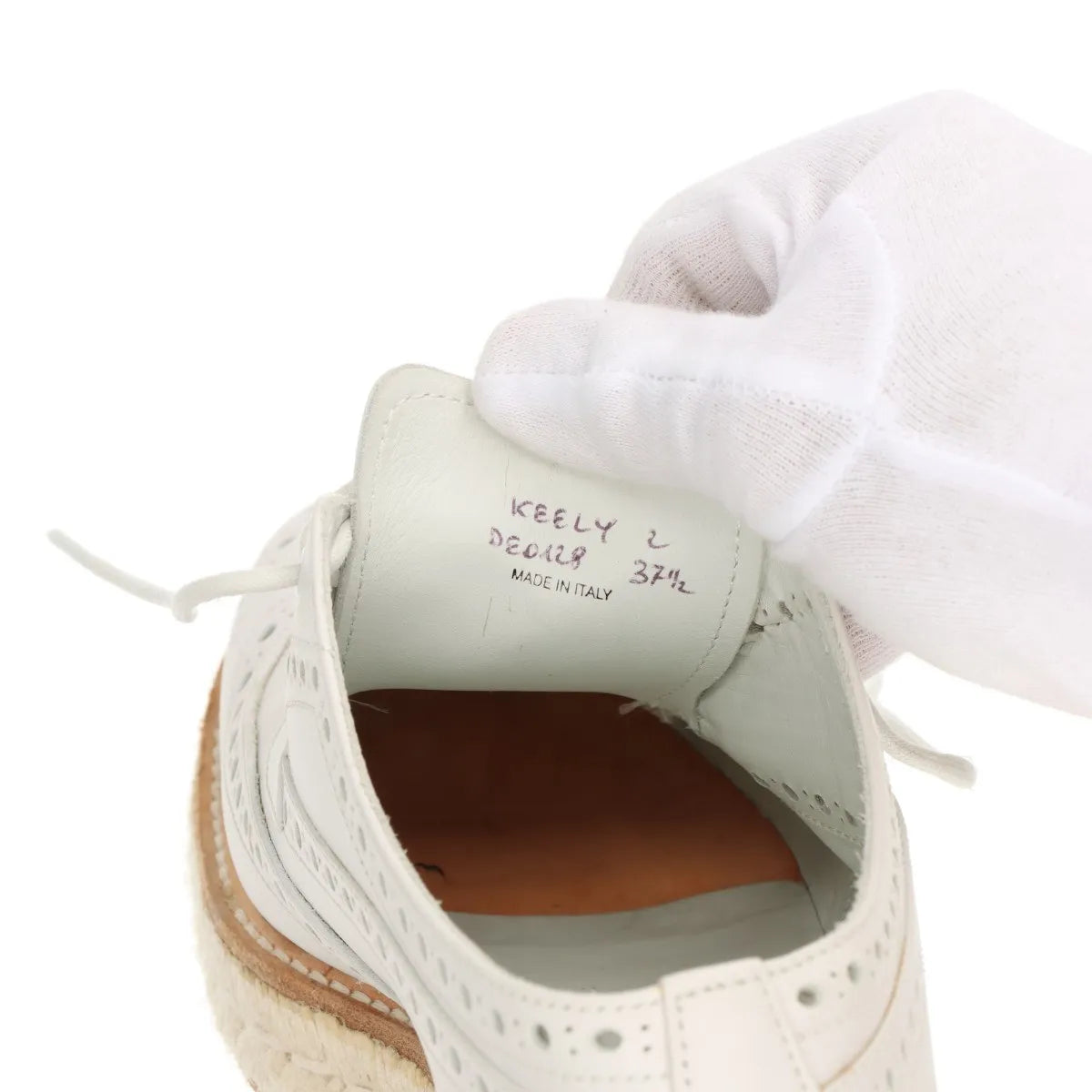 Church's Perforated Leather Keely Espadrilles Shoes White