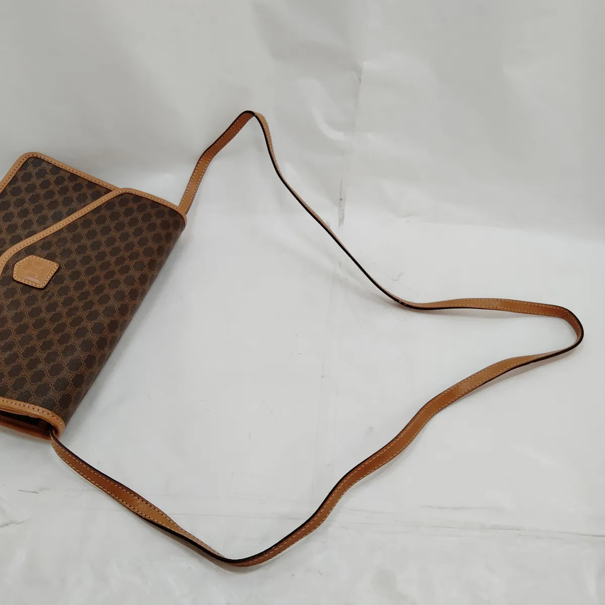 Celine Macadam Triomphe Shoulder Bag Brown