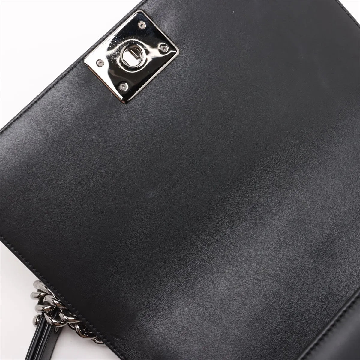 Chanel Boy Chanel 25 Patent Leather Chain Shoulder Bag Black