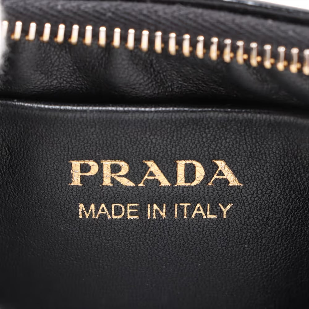 Prada Tessuto Arque Nylon Leather Two-Way Shoulder Bag Black