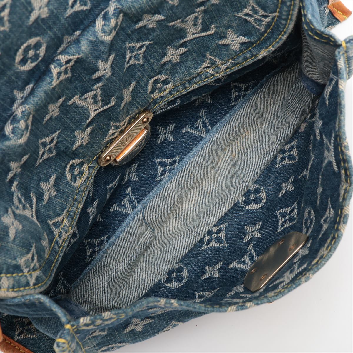 Louis Vuitton Monogram Denim Flat Shopper Tote Bag