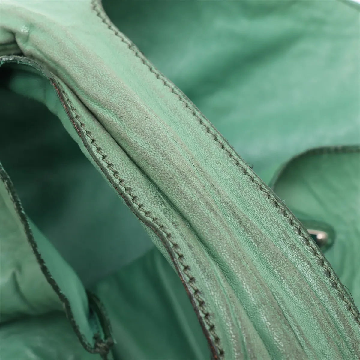 Prada Leather Tote Bag Green