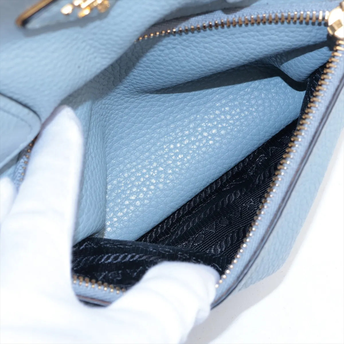 Prada Leather Tote Bag Blue
