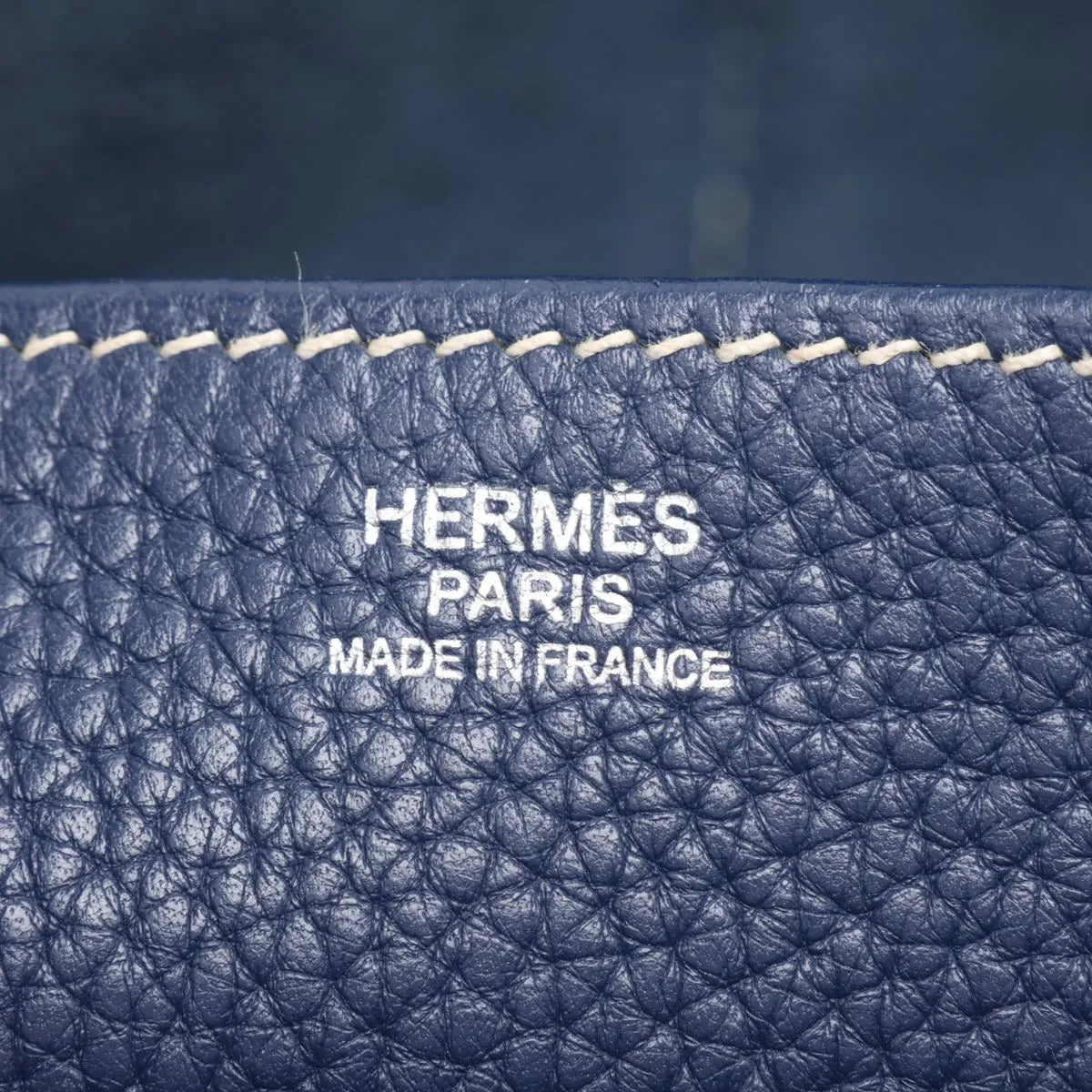 Hermes Halzan 31 Taurillon Clemence Blue Sapphire