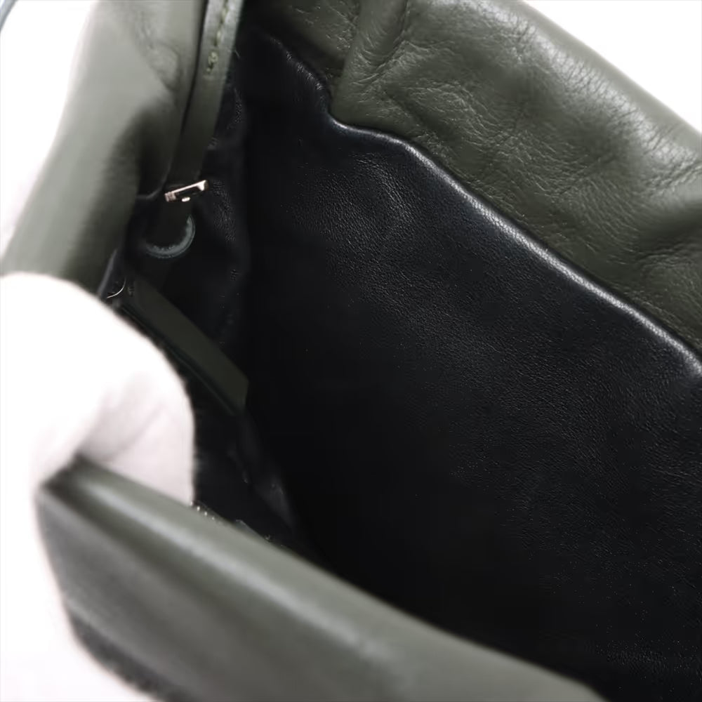 The Row Bose Leather Shoulder Bag Green