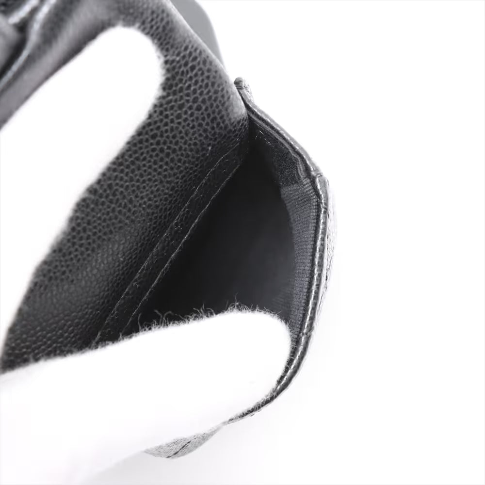 Chanel CC Logo Matelasse Caviar Skin Chain Backpack Black