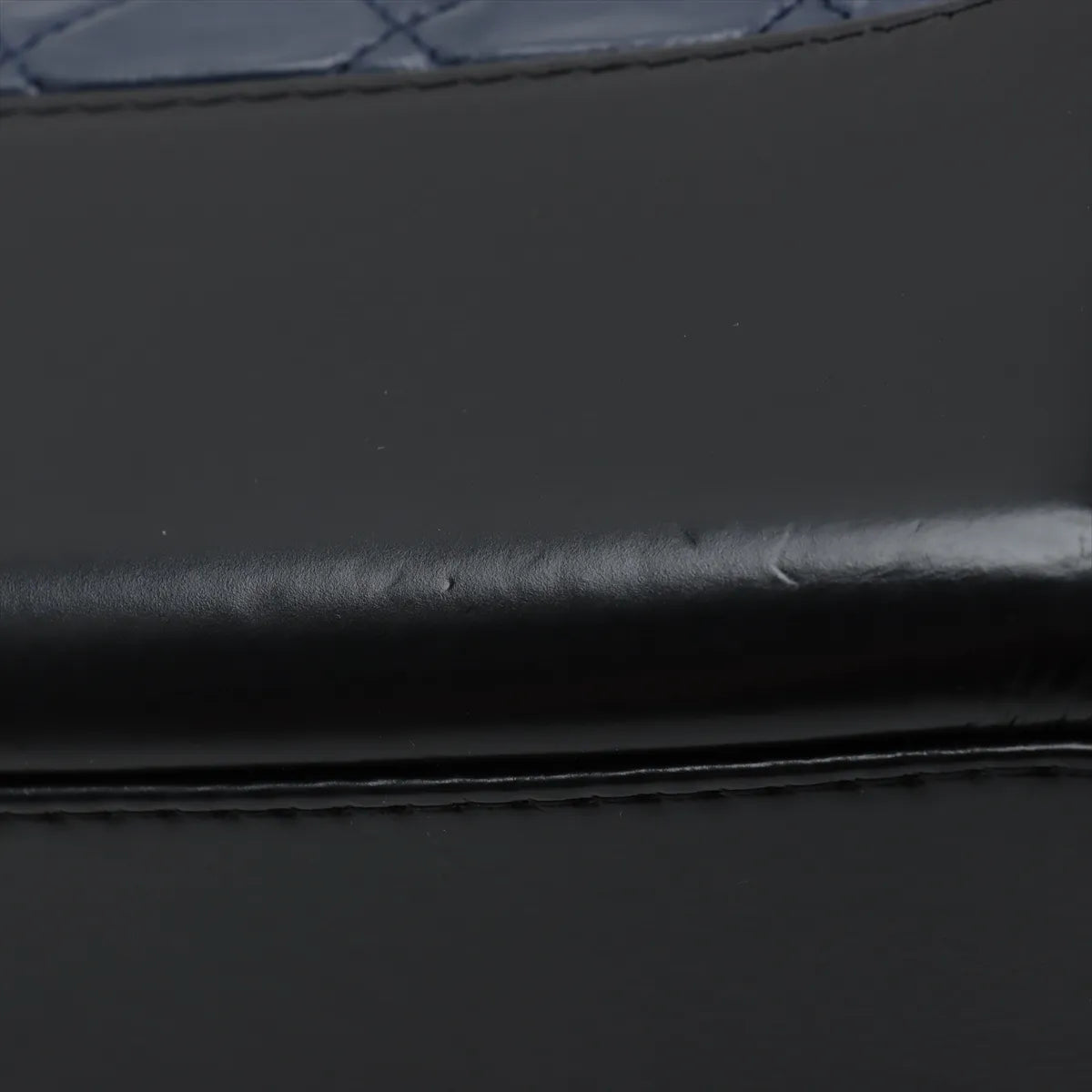 Chanel Vintage Gabrielle Doo Calf Chain Shoulder Bag Navy Blue x Black