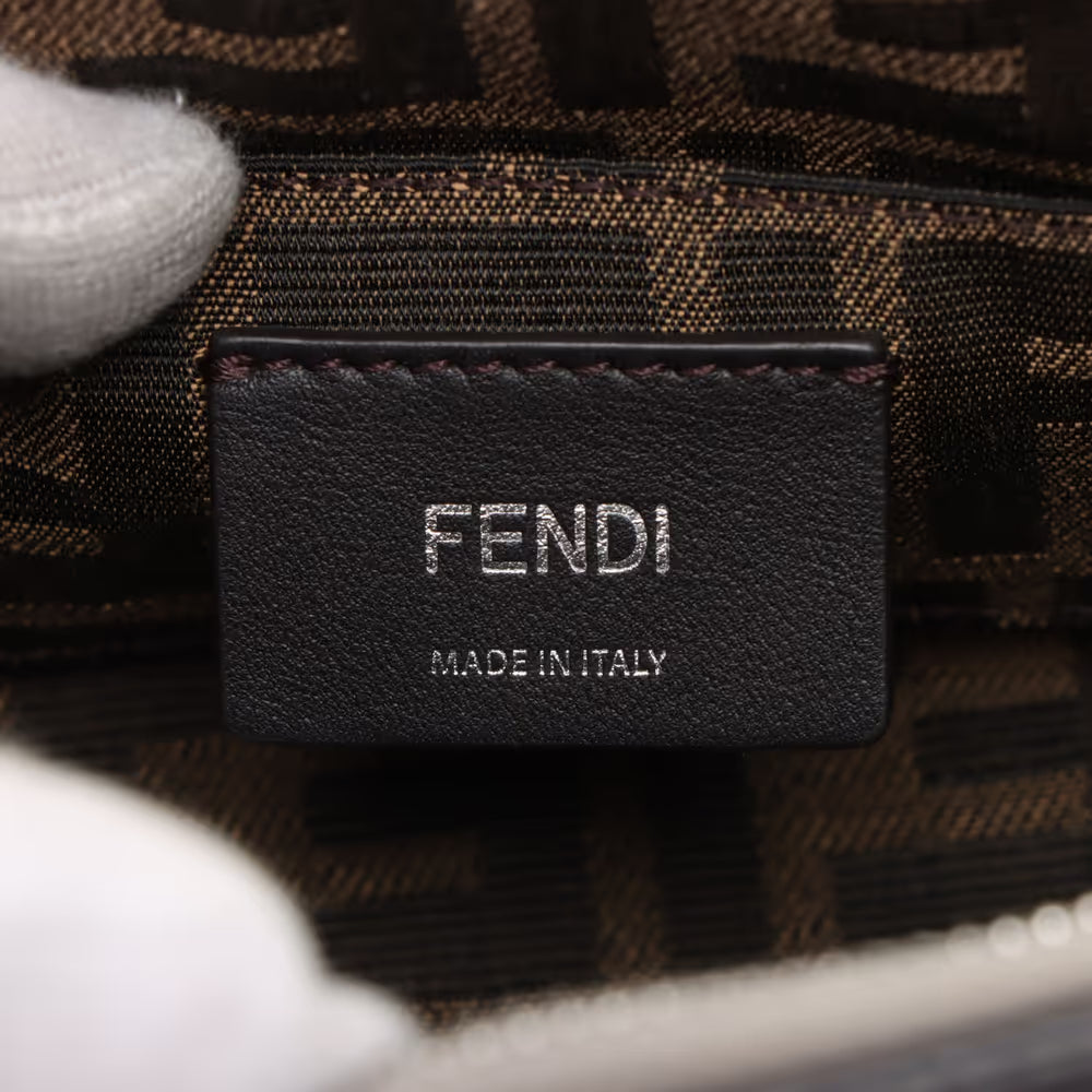 Fendi By The Way Mini Leather Two-Way Handbag Silver