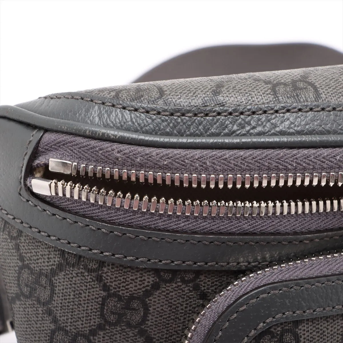 Gucci GG Supreme Leather Sling Belt Bag Gray