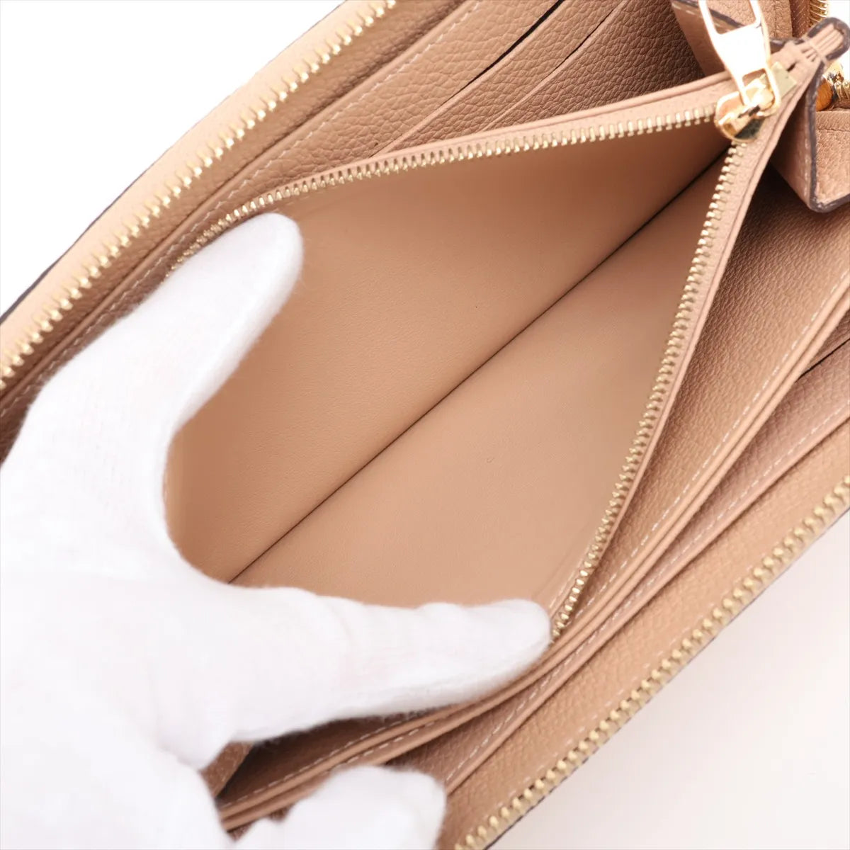 Louis Vuitton Monogram Empreinte Zippy Wallet Beige