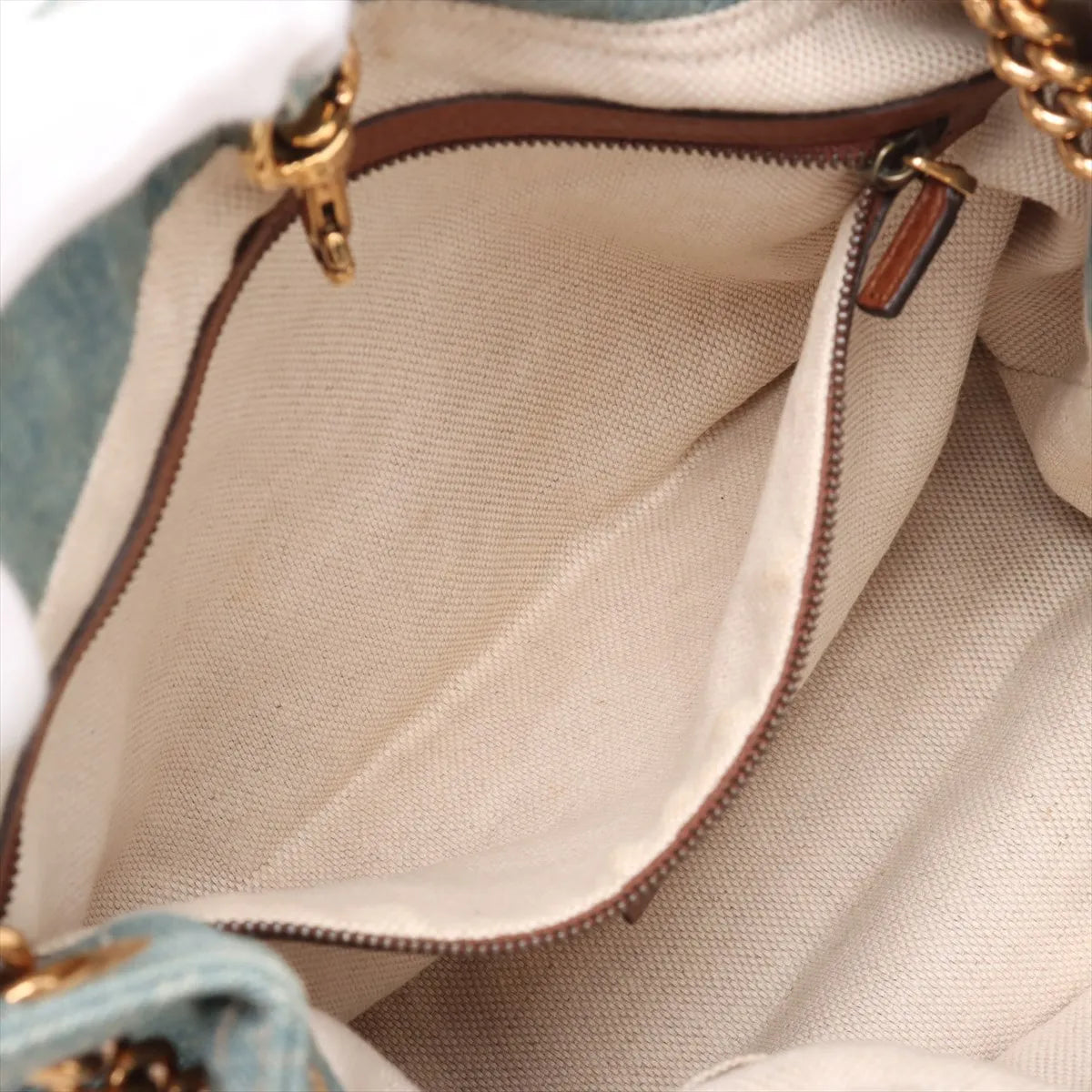 Gucci Soho Denim Chain Tote Bag Blue