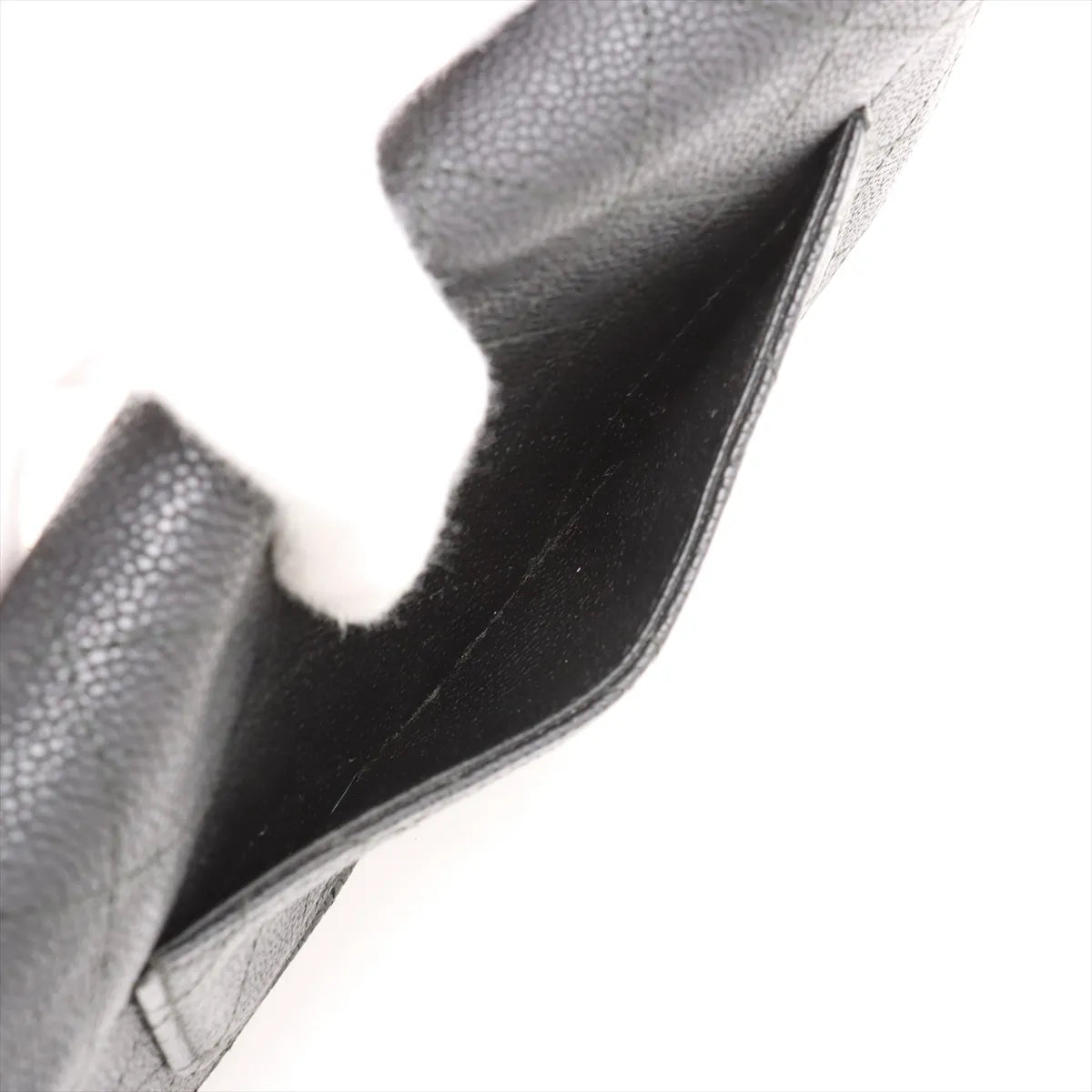 Chanel CC Logo Caviar Skin Chain Wallet Bag Black