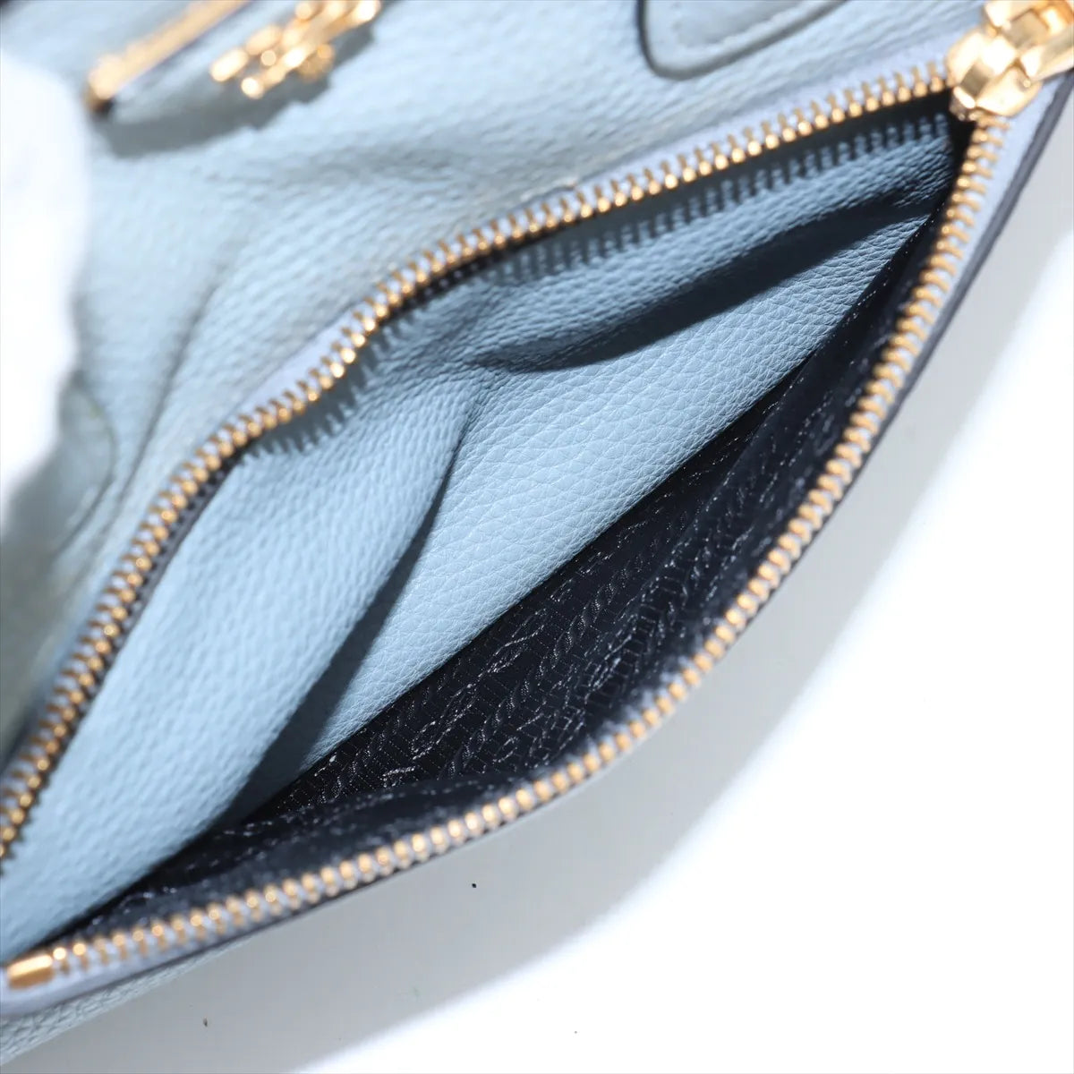 Prada Vitello Daino Leather Tote Bag Light Blue
