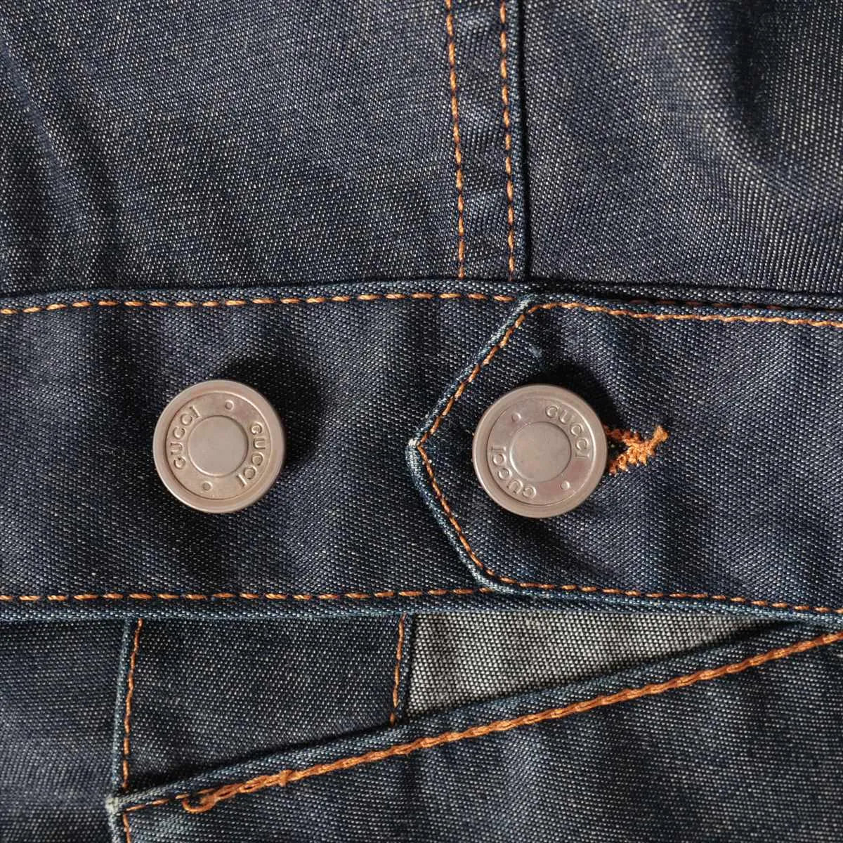 Gucci Cotton Denim Jacket Navy Blue