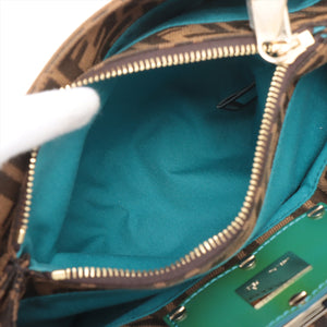 High Quality Fendi Zucca Canvas Handbag Brown and Green