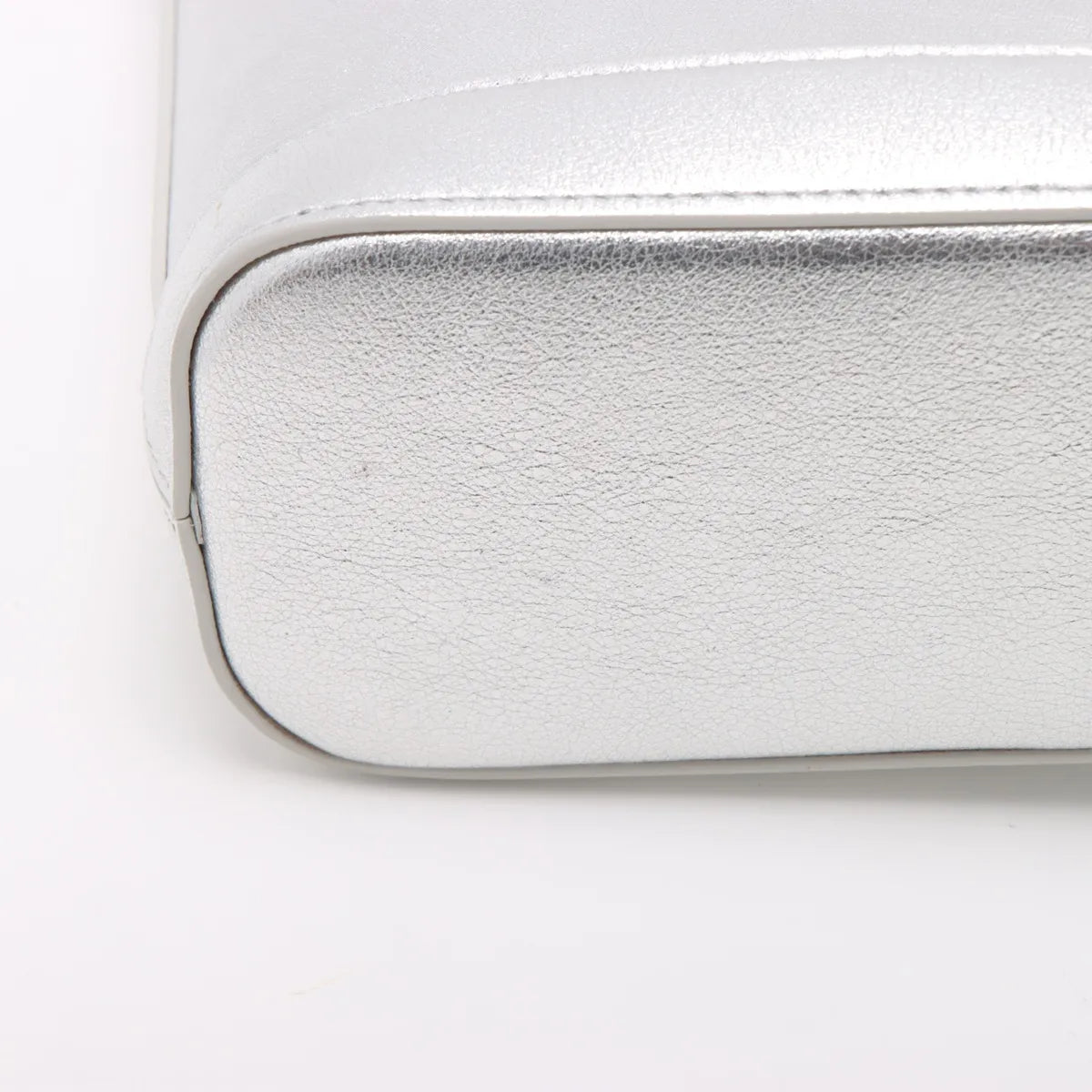 Celine Triomphe Leather Bucket Bag Silver