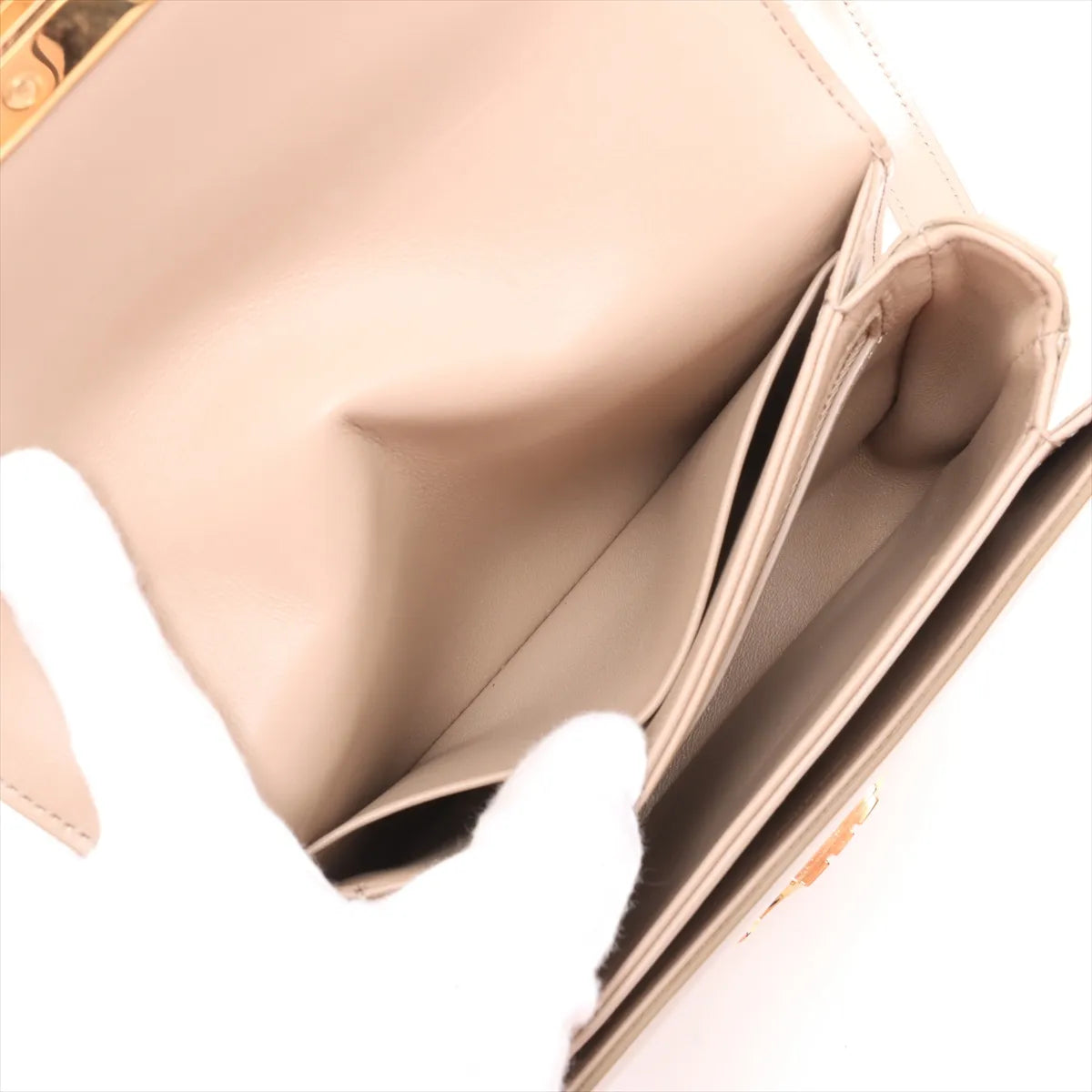 Celine Triomphe Leather Half-moon Shoulder Bag Beige