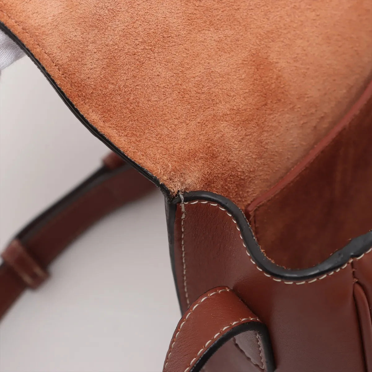 Celine Folco Triomphe Leather Shoulder Bag Brown