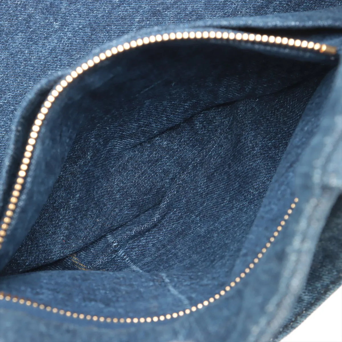 Prada Canapa Denim Tote Handbag Blue