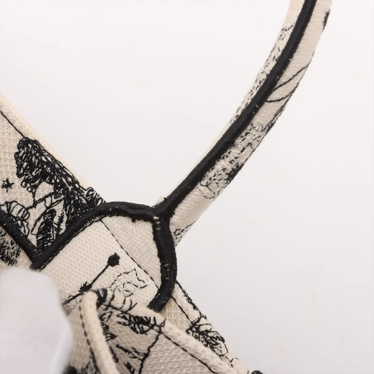 Christian Dior Canvas Small Toile de Jouy Zodiac Book Tote Bag Beige x Black