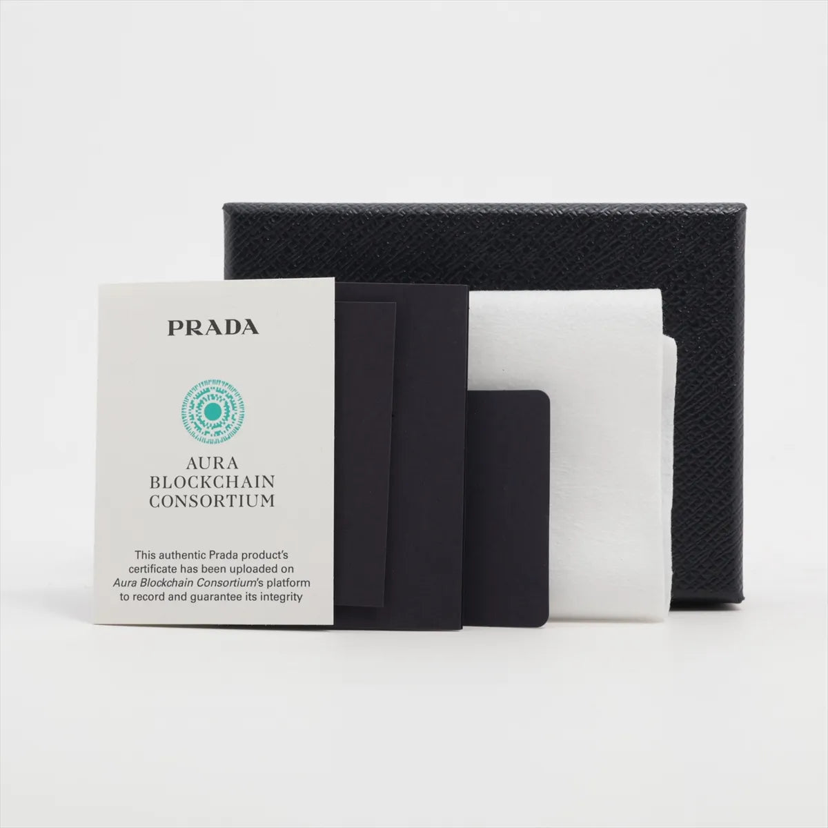 Prada Logo Leather Card Case Black