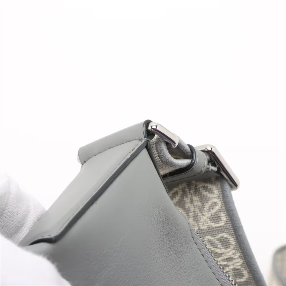 Loewe Cubi Leather Crossbody Bag Gray