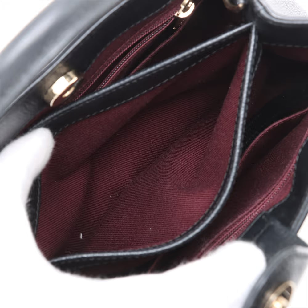 Chanel CC Logo Neo Executive Small Leather Two-Way Handbag Black