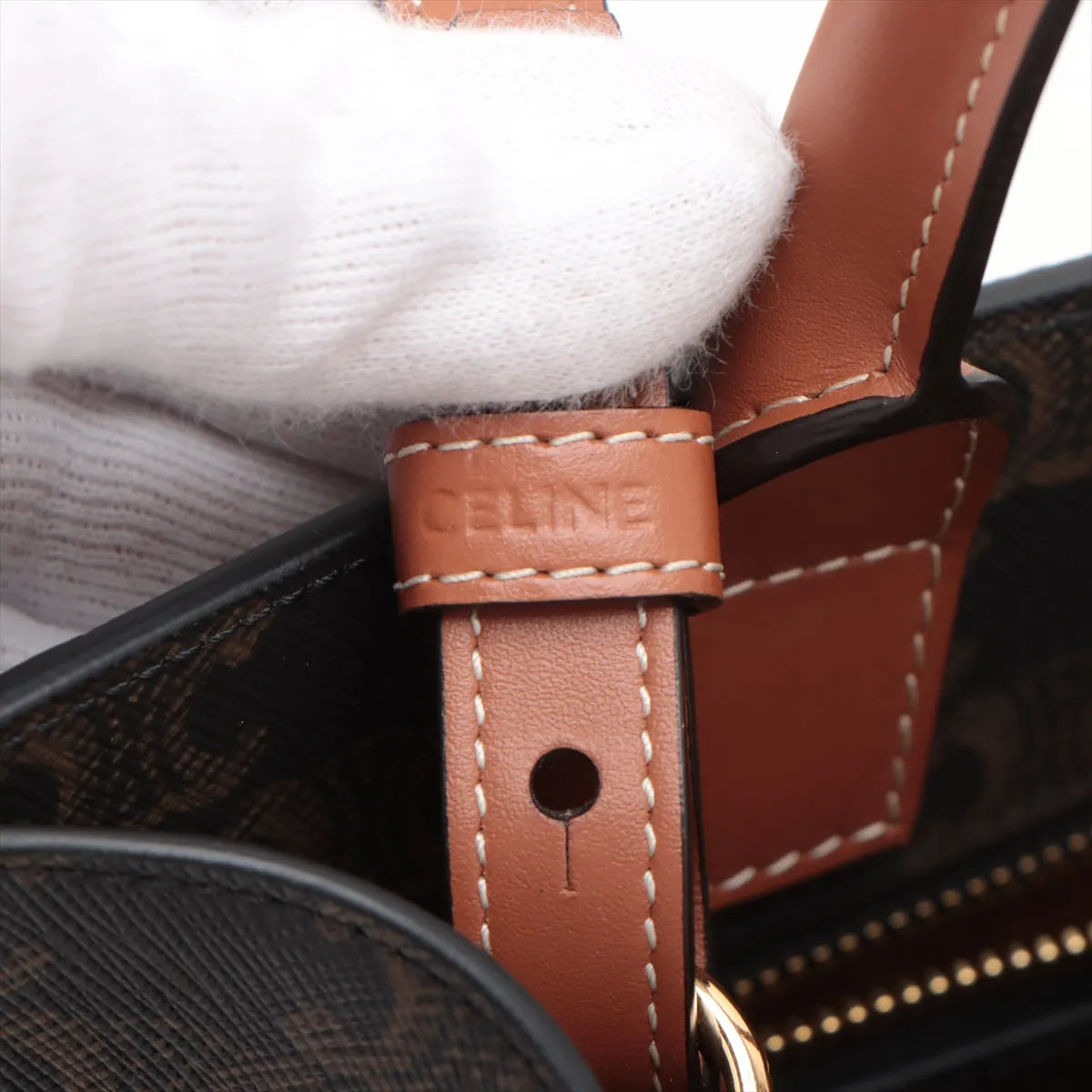 Celine Triomphe Vertical Cabas Two-Way Shoulder Bag Brown