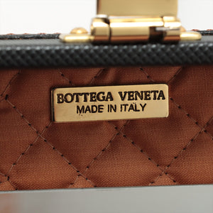 Bottega Veneta Leather Rectangle Vanity Bag Black × Brown