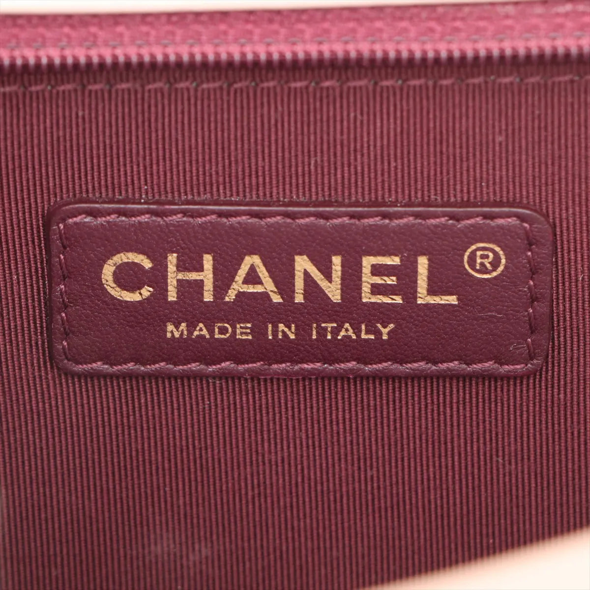 Chanel Boy Chevron V Stitch Chain Shoulder Bag Beige