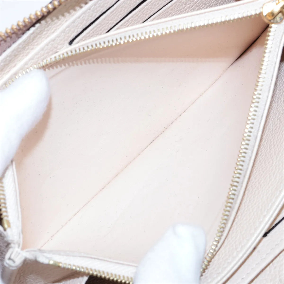 Louis Vuitton Monogram Bicolor Empreinte Zippy Wallet Creme x Bois de Rose