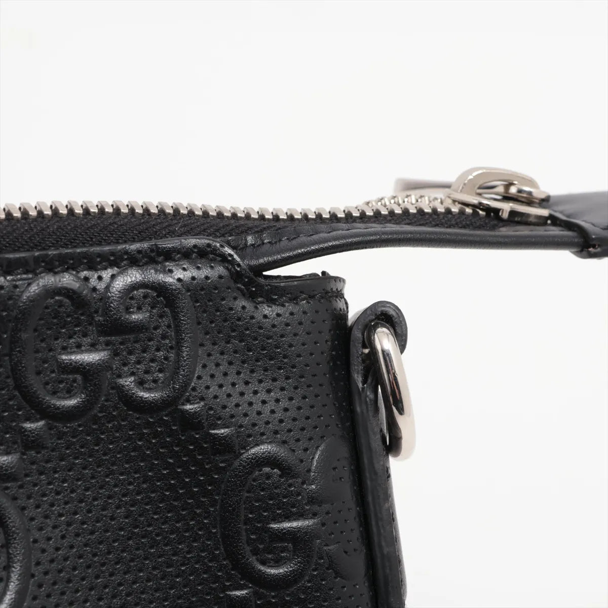 Gucci GG Embossed Leather Two-Way Shoulder Bag Black
