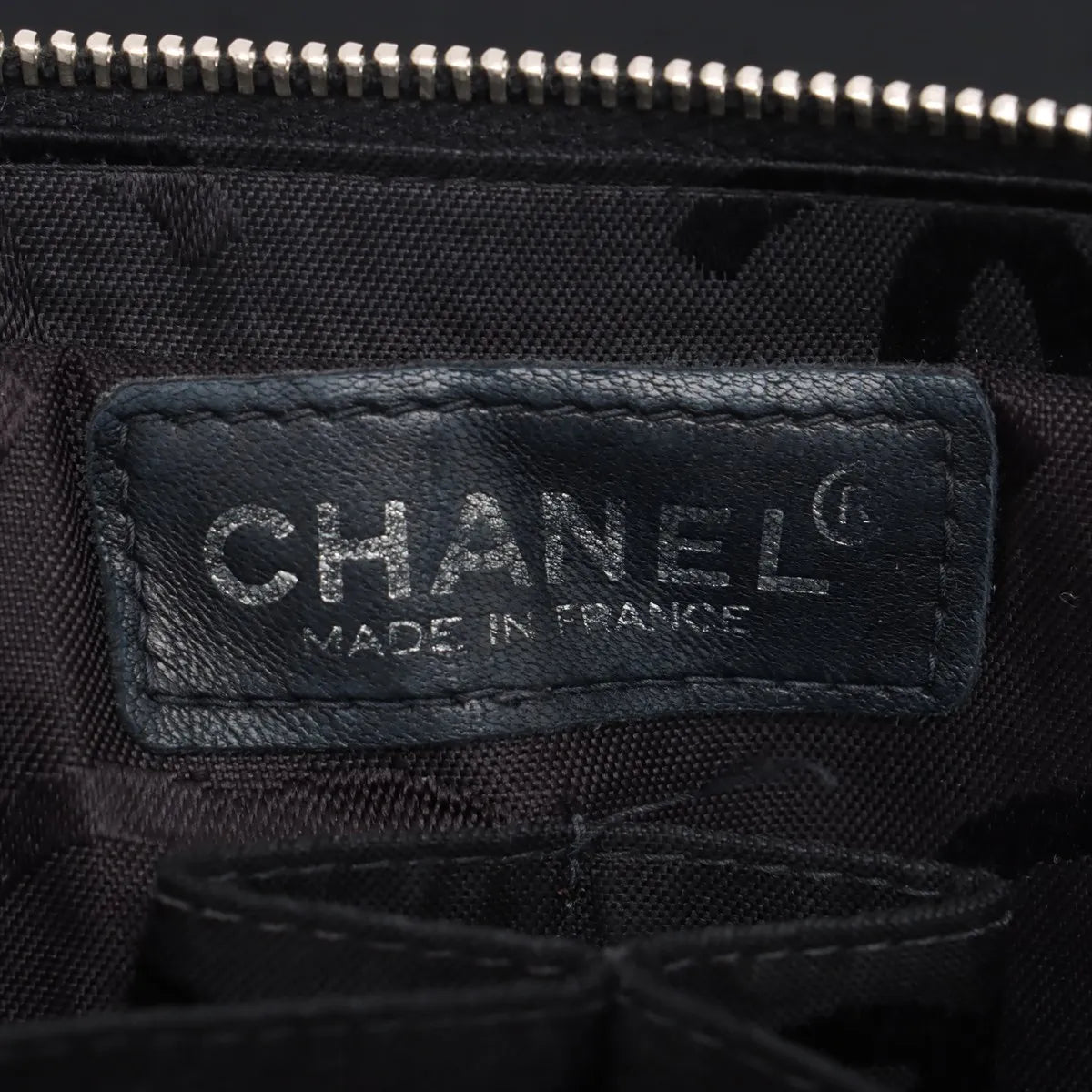 Chanel CC Logo Chocolate Bar Nylon Chain Shoulder Bag Black