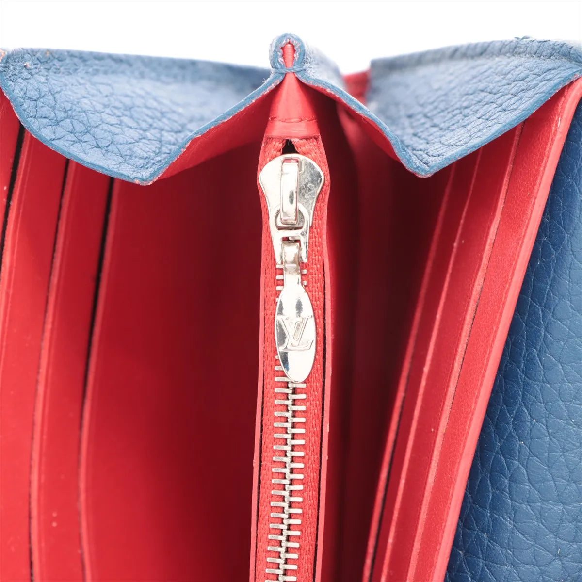 Louis Vuitton Taurillon Capucines Long Wallet Navy x Red