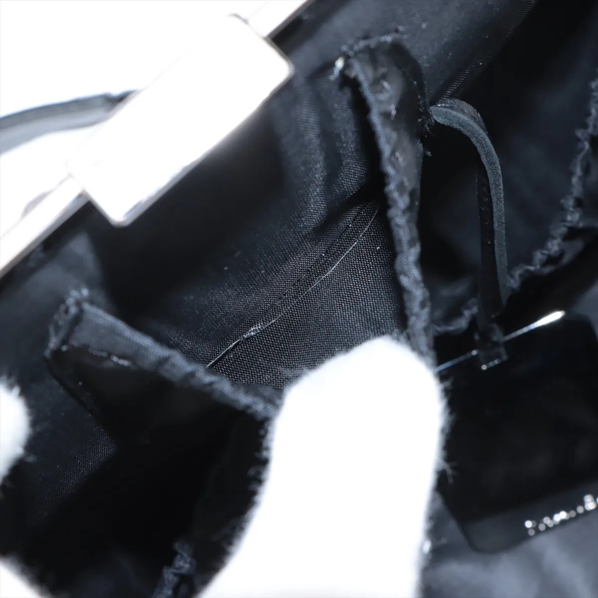 Chanel Paris New York Line Tweed Vanity Chain Handbag Gray X Black