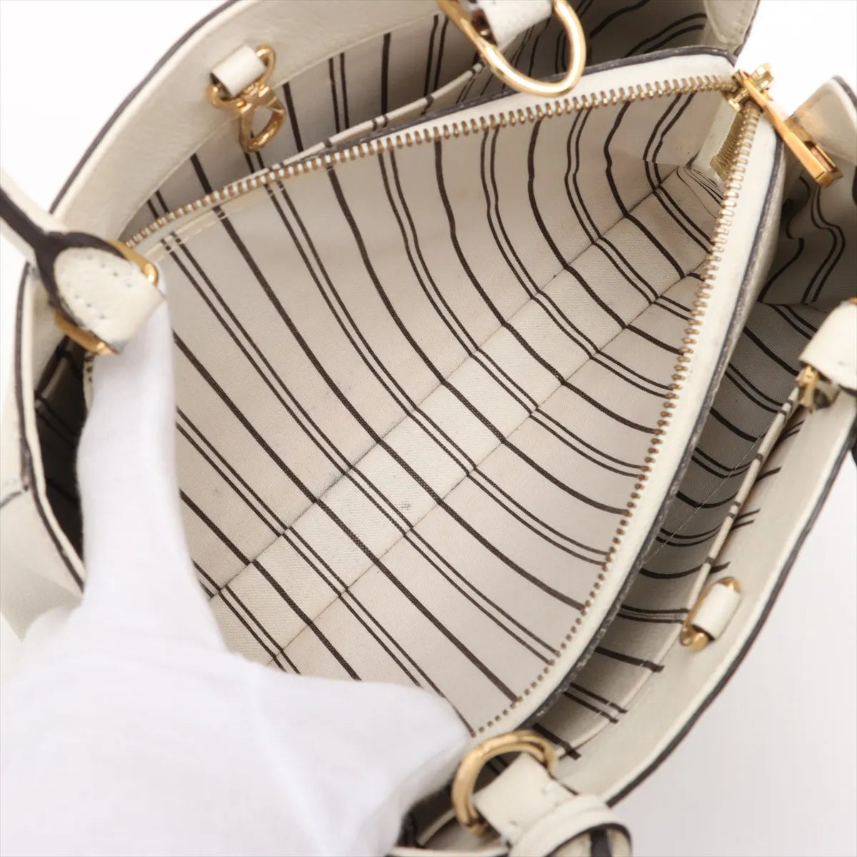Louis Vuitton Monogram Empreinte Montaigne BB White