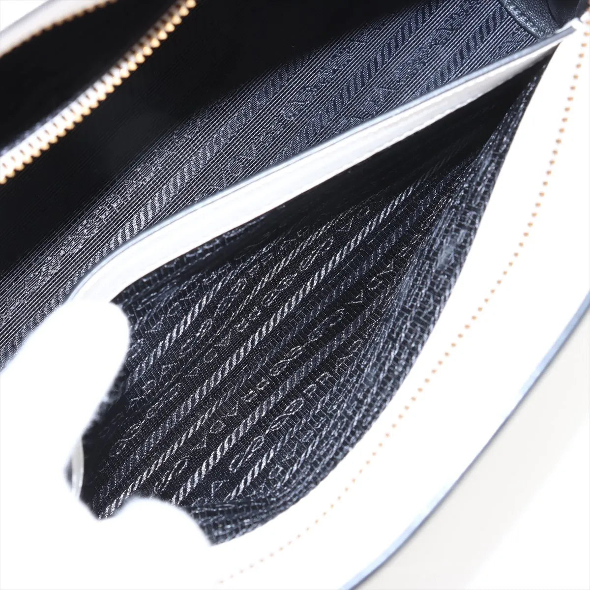 Prada Saffiano Leather Two-Way Handbag White