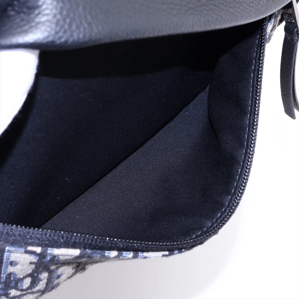 Christian Dior Oblique Canvas Leather Backpack Navy Blue