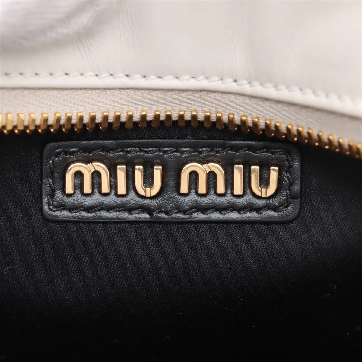 Miu Miu Leather Two-Way Handbag White