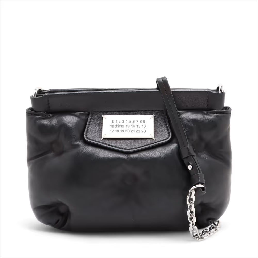 Maison Margiela Glam Slam Leather Chain Shoulder Bag Black