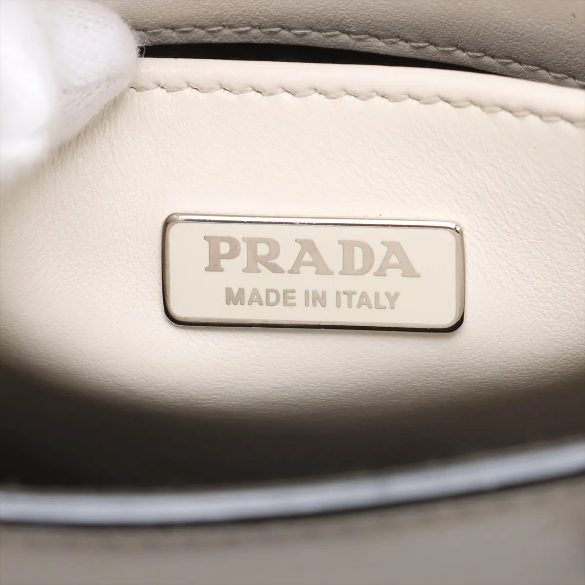Prada Saffiano Leather Two-Way Handbag White