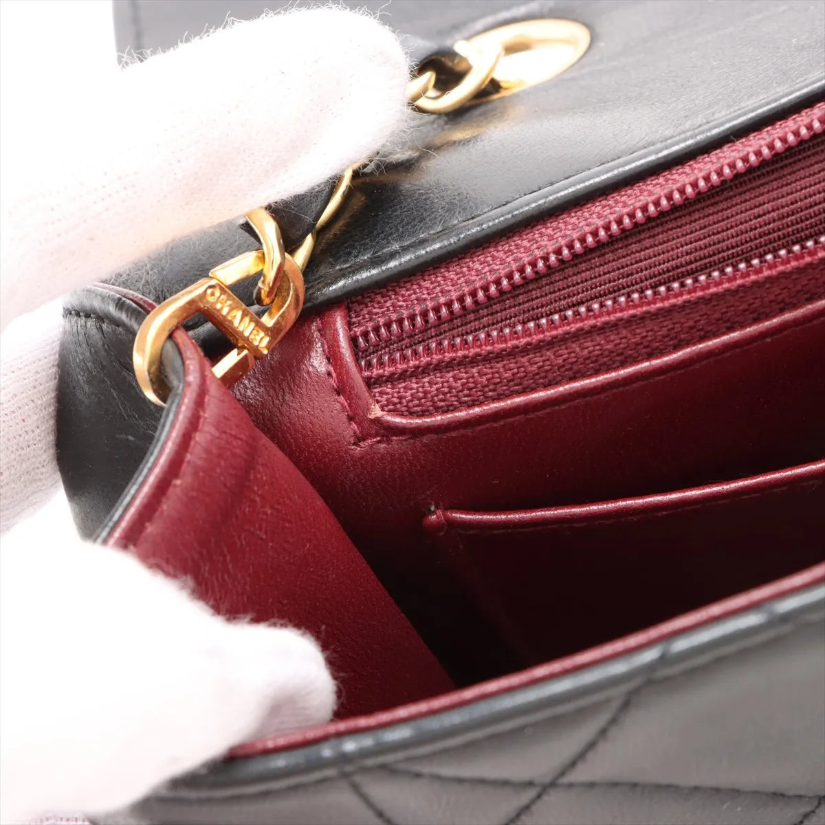 Chanel Diana Matelasse Lambskin Single Flap Single Chain Bag Black