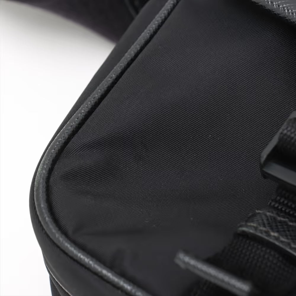 Prada Tessuto Nylon Leather Shoulder Bag Black