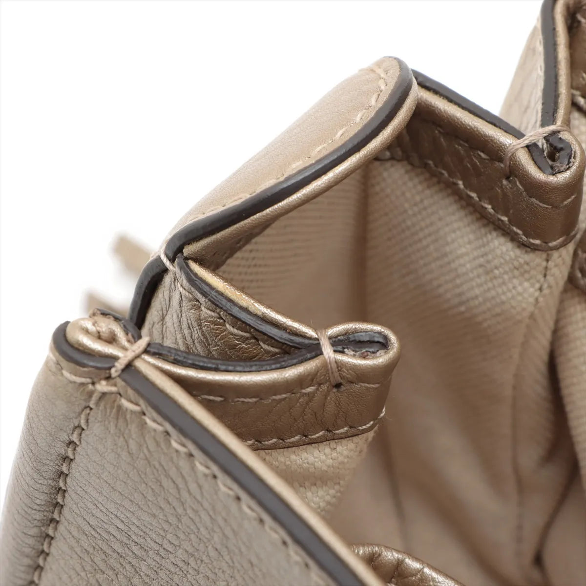 Gucci New Bamboo Leather Handbag Gold