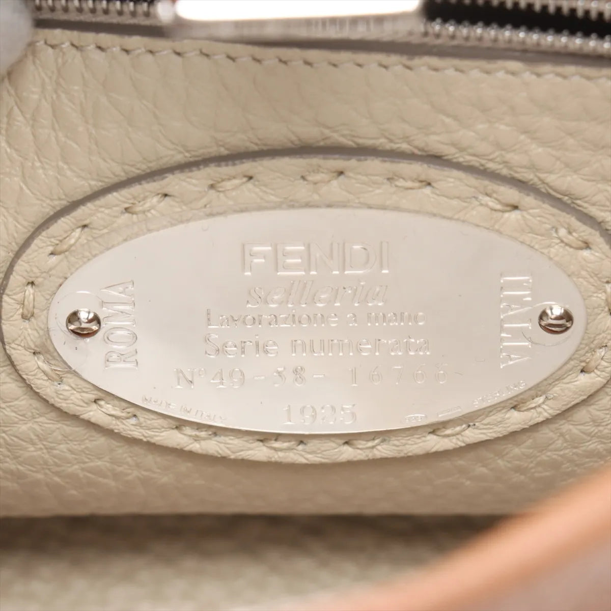Fendi Selleria Mini Peekaboo Leather Two-Way Handbag Brown