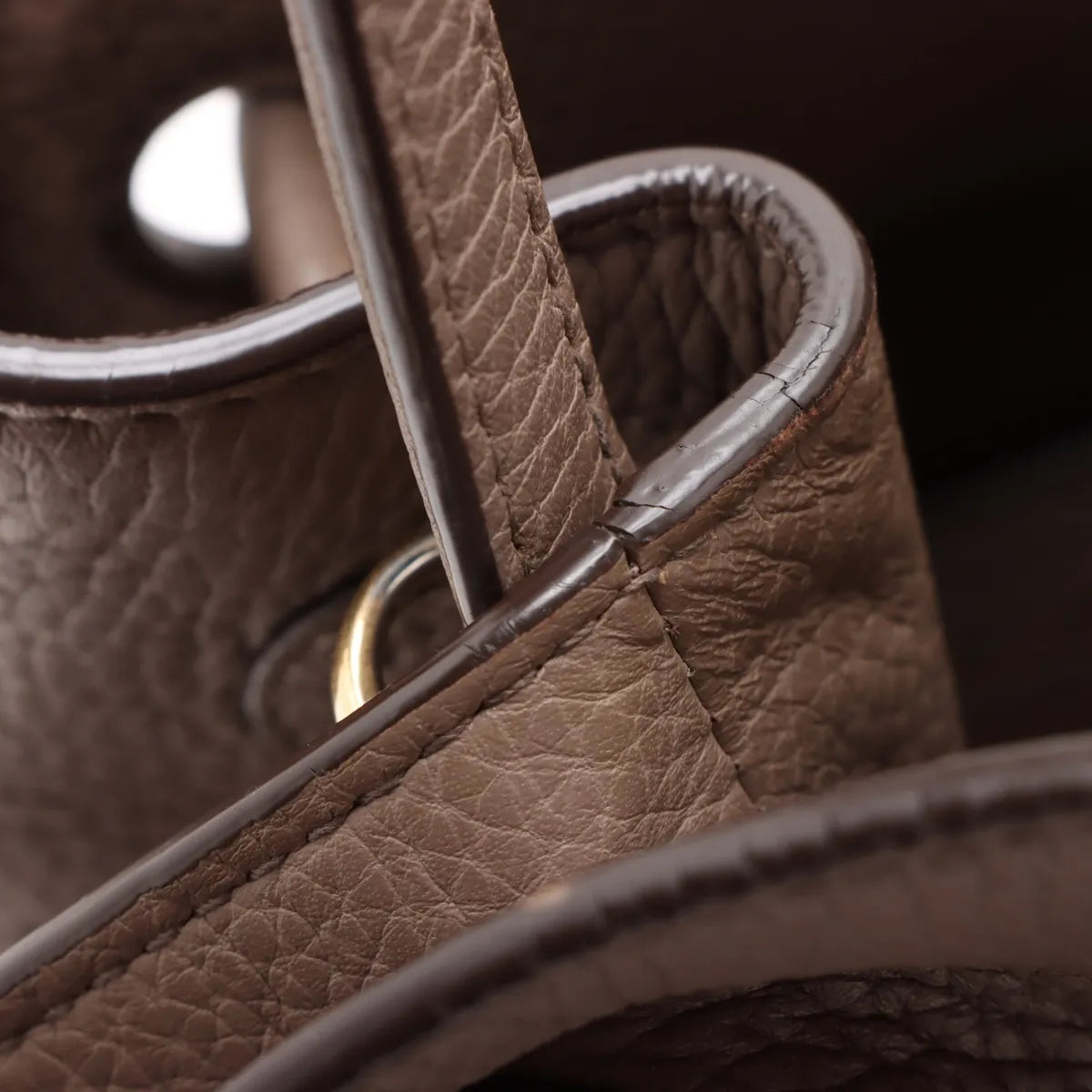Burberry Small Drawstring Bucket Leather Two-Way Shoulder Bag Brown