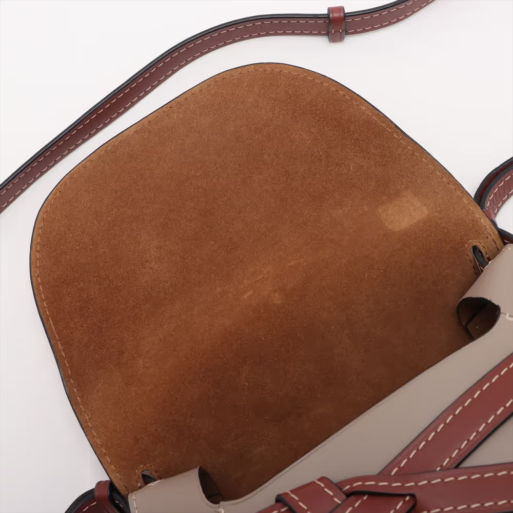 Loewe Gate Small Leather Shoulder Bag Brown x Gray