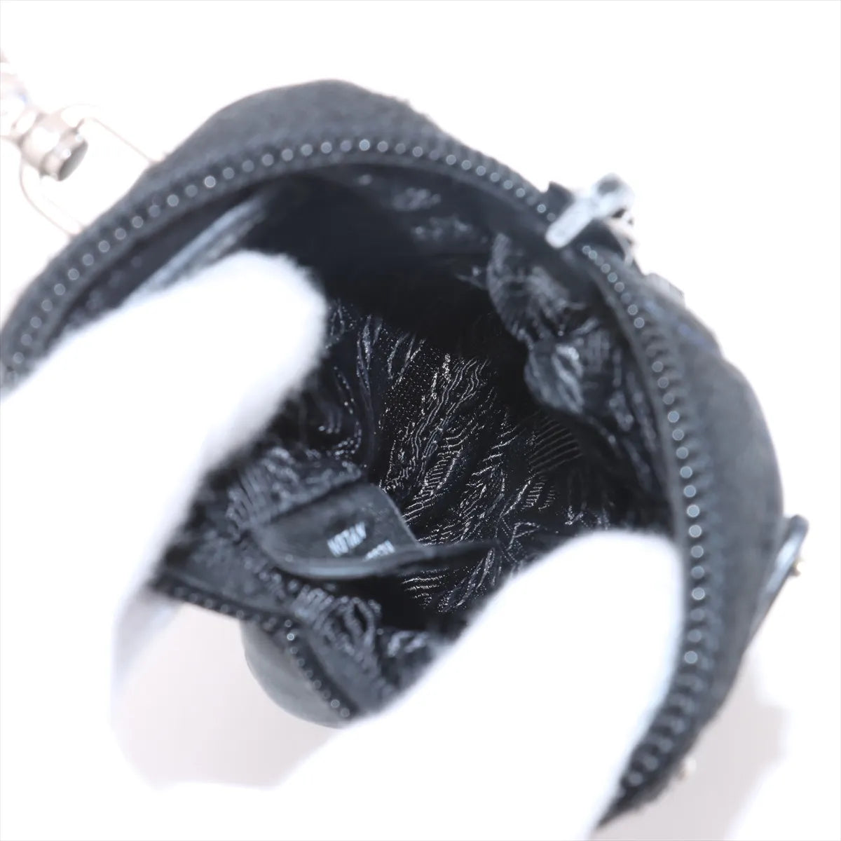 Prada Tessuto Nylon Leather Shoulder Bag Black