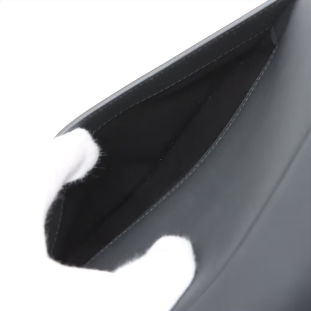 Christian Dior Saddle Leather Two-Way Shoulder Bag Black